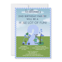 Plezierige Golf Blauwe Jongen 2e Verjaardag Par-Te