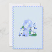 Plezierige Golf Blauwe Jongen 2e Verjaardag Par-Te Kaart (Achterkant)