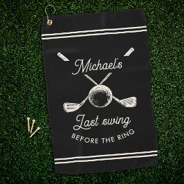 Plezierige golf vrijgezellenfeest laatste swing vo golfhanddoek