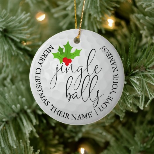 Plezierige Golfer Kerst Golf Cadeau Jingle Balls Keramisch Ornament (Boom)