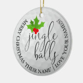 Plezierige Golfer Kerst Golf Cadeau Jingle Balls Keramisch Ornament (Links)
