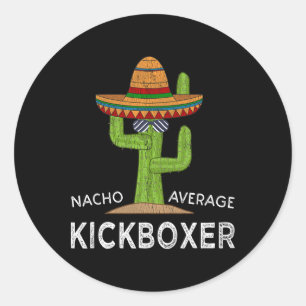 Plezierige grappige kickbokser meme grappig kickbo ronde sticker