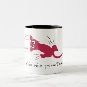 Plezierige Grappige Rode Kat Krabbend Cartoon Schr Tweekleurige Koffiemok