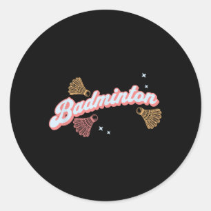 Plezierige Groovy Badminton En Shuttles Ronde Sticker