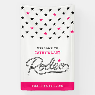 Plezierige Heet Roze Haar Laatste Rodeo Bacheloret Spandoek