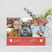 Plezierige humor toiletpapier retro rood feestdagenkaart (Staand voorkant)