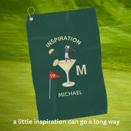 Plezierige Inspirerende 19e Hole Cocktail Monogram Golfhanddoek