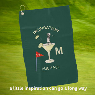 Plezierige Inspirerende 19e Hole Cocktail Monogram Golfhanddoek