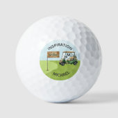 Plezierige Inspirerende 19e Hole Naam Monogram Golfballen (Voorkant)