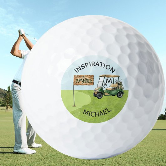 Plezierige Inspirerende 19e Hole Naam Monogram Golfballen
