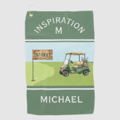 Plezierige Inspirerende 19e Hole Naam Monogram  Golfhanddoek (Voorkant)