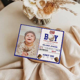 Plezierige Jongens Honkbal Baby Shower Aangepast Kaart