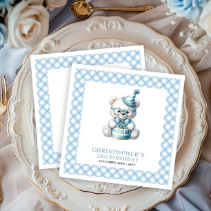 Plezierige Jongens Verjaardag Servetten Teddybeer