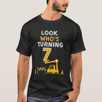 Plezierige Jongens Zevende Verjaardag 7e Bouw T-shirt