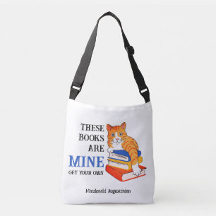 Plezierige Kat DEZE BOEKEN ZIJN VAN MIJ Lezen Crossbody Tas
