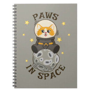 Plezierige kat in de ruimte Kat Astronaut Kosmisch Notitieboek