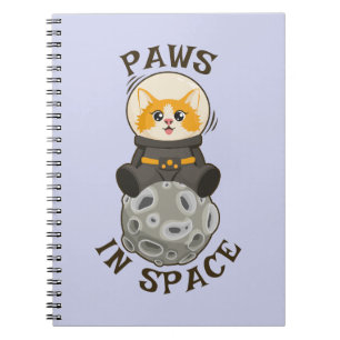 Plezierige kat in de ruimte Kat Astronaut Kosmisch Notitieboek