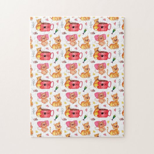 Plezierige Katten Legpuzzel (Verticaal)