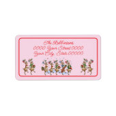 Plezierige Kerst Reindeers Retouradres Label (Voorkant)