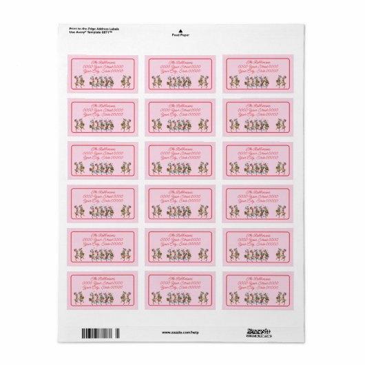 Plezierige Kerst Reindeers Retouradres Label (Full Sheet)