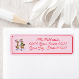 Plezierige Kerst Reindeers Retouradres Label