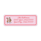 Plezierige Kerst Reindeers Retouradres Label (Voorkant)