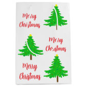 Plezierige Kerstbomen Medium Cadeauzakje (Voorkant)