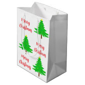 Plezierige Kerstbomen Medium Cadeauzakje (Achterkant Gekanteld)