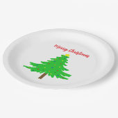 Plezierige Kerstbomen Papieren Bordje (Gekanteld)