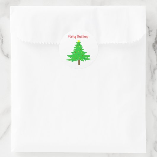 Plezierige Kerstbomen Ronde Sticker (Tas)