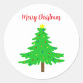 Plezierige Kerstbomen Ronde Sticker (Voorkant)