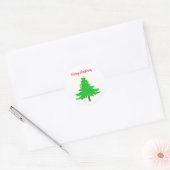 Plezierige Kerstbomen Ronde Sticker (Envelop)