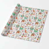 Plezierige Kerstgans Cadeaupapier (Uitgerold)