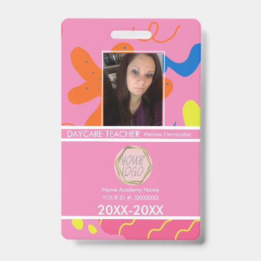 Plezierige kinderopvang leraar badge (Voorzijde)