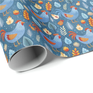 Plezierige kippen tegel patroon cadeaupapier