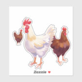 Plezierige Kippen Trio Sticker (Vel)