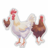 Plezierige Kippen Trio Sticker (Voorkant)