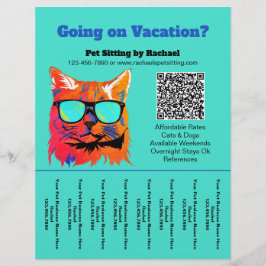 Plezierige Kleurrijke Kat Oppas Zakelijk Traanblad Flyer