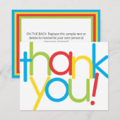 Plezierige Kleurrijke Moderne Dankkaart Bedankkaart (Voorkant / Achterkant)