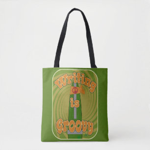 Plezierige Kunst Groovy Hippie Pen Fun Schrijver  Tote Bag