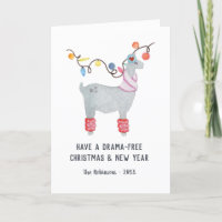 Plezierige Lama-thema Kerst Familie Foto