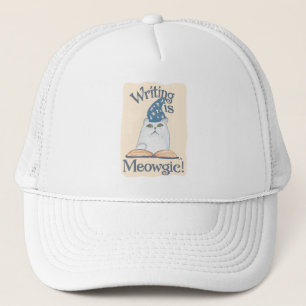 Plezierige Magische Schrijvende Kat Cartoon Kunst Trucker Pet