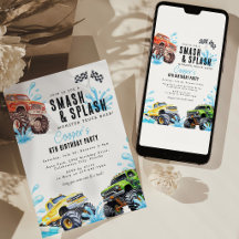 Plezierige Monster Truck Verjaardags Zwembad Feest