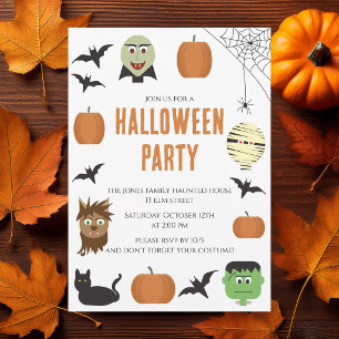 Plezierige Monsters Kinderen Halloween Feest Kaart