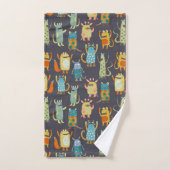 Plezierige Monsters Patroon Bad Handdoek (Handdoek)