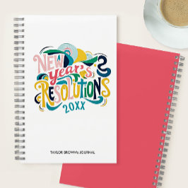 Plezierige Nieuwjaarsresoluties Pastel Kleur Moder Notitieboek