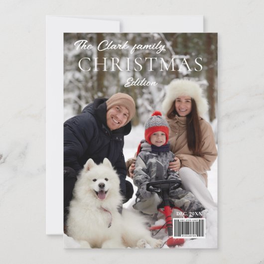 Plezierige omslagstijl kerstfoto feestdagenkaart (Voorkant)