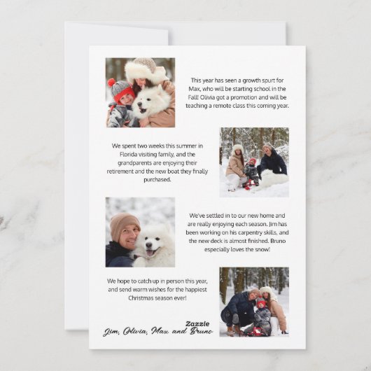 Plezierige omslagstijl kerstfoto feestdagenkaart (Achterkant)