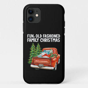 Plezierige ouderwetse gezinskersttruckboom Case-Mate iPhone case