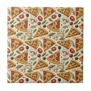 Plezierige Pizzafeest Pepperoni Pizza Liefhebber V Tegeltje